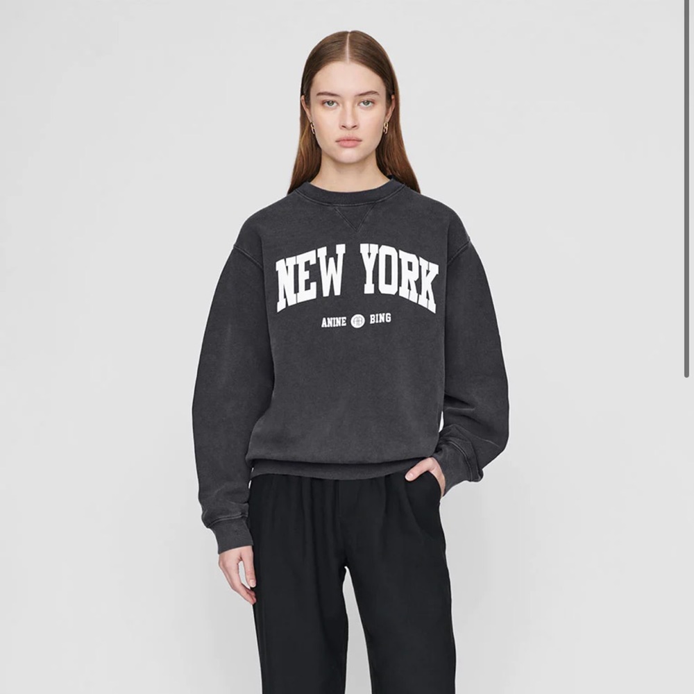 Anine Bing New York Ramona Grey Sweatshirt